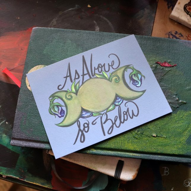 Så ovan så nedan hedensk trippel månkonst          vykort (Skapare uppladdad)