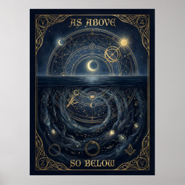 Så ovan så nedan Hermetisk alkemi Celestial Poster