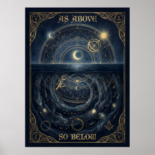 Så ovan så nedan Hermetisk alkemi Celestial Poster