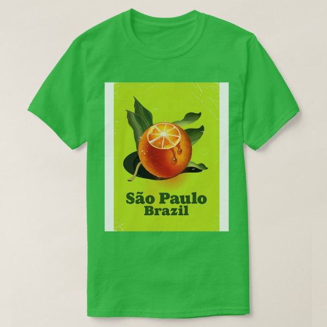 Så Paulo Brasiliens reseaffisch för Orange T Shirt (Design framsida)