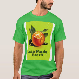 Så Paulo Brasiliens reseaffisch för Orange T Shirt