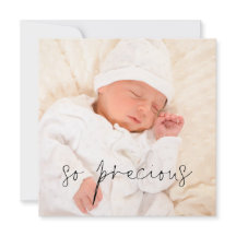 Så Precious Girl eller Boy Photo Birth Announcemen