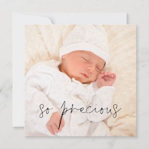 Så Precious Girl eller Boy Photo Birth Announcemen
