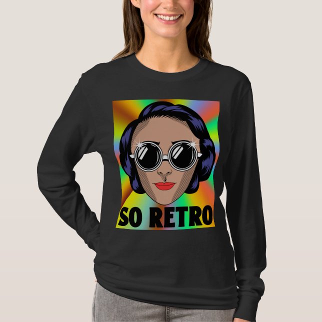 SÅ RETRO DAM KVINNA MAMMA Fru T-Shirts (Framsida)