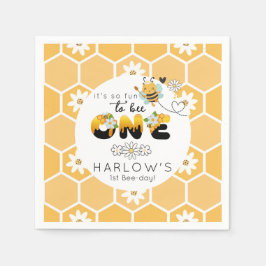 Så roligt till Bebe 1:a födelsedagen i humla Pappersservett