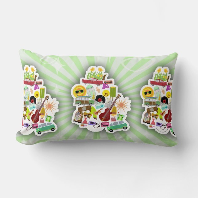 Så Roligtens Retro-kollage också Lumbarkudde (Framsida)