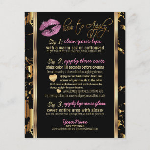 Så Rosa Glitter Lip med Marble Instructions Flygblad