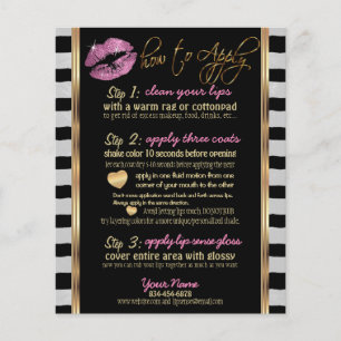 Så Rosa Glitter Lip med Rand instruktioner Flygblad