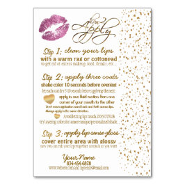 Så Rosa & Guld Confetti Lip Instructions 2 Bordsnummer