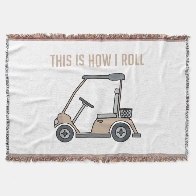 Så rullar jag golfkärra Roliga golfare Filt (Framsidan)
