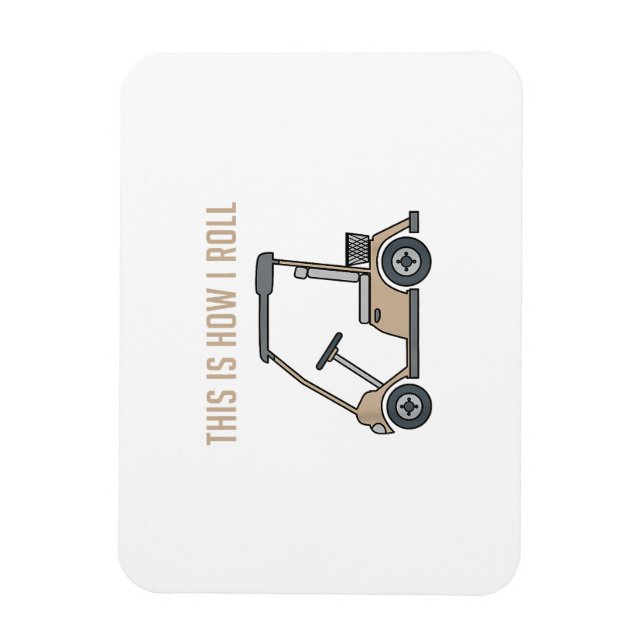 Så rullar jag golfkärra Roliga golfare Magnet (Vertikal)