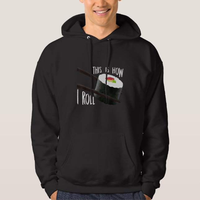 Så rullar jag japansk sushirollmat hoodie (Framsida)