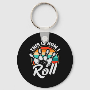 Så rullar jag Retro bowling 60-70-tals bowlare Fu Nyckelring