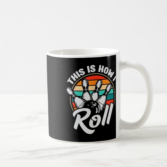 Så rullar jag Retro bowling 60- och 70-tals bowlar Kaffemugg (Höger)
