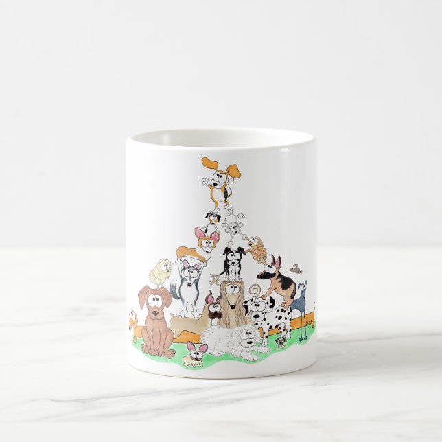 Så Så Lång Dachshund och den bästa Beageln Kaffemugg (Center)