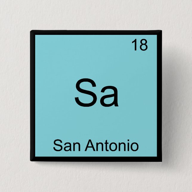 Sa - San Antonio Rolig Kemisymbol Element T Knapp (Framsida)