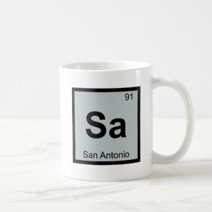Sa - San Antonio Texas Kemisk Periodiska Systemet Kaffemugg