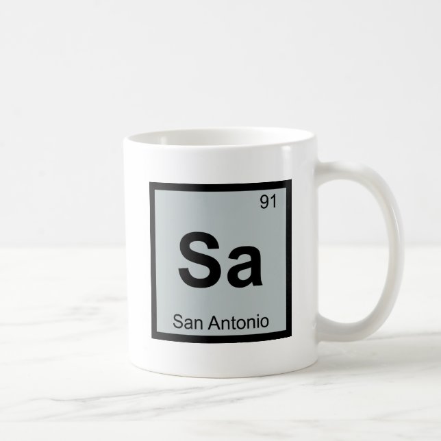 Sa - San Antonio Texas Kemisk Periodiska Systemet Kaffemugg (Höger)