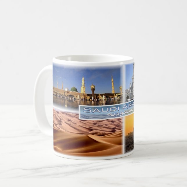 SA Saudiarabien - Prophetens moské i Medina Kaffemugg (Framsida vänster)