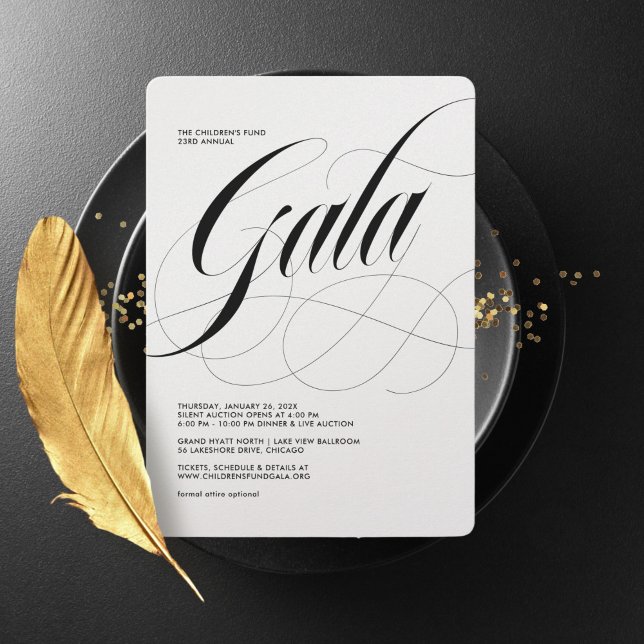Så skriptminimalistisk Gala-inbjudan Inbjudningar (Skapare uppladdad)