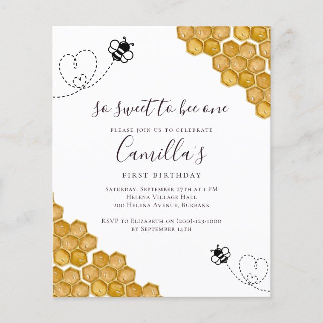 Så snällt till Bee en budget Födelsedagsfest Inbju (Framsida)