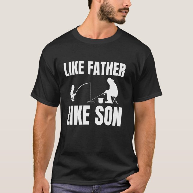 Så Som Far Så Också Son Isfiske T Shirt (Framsida)