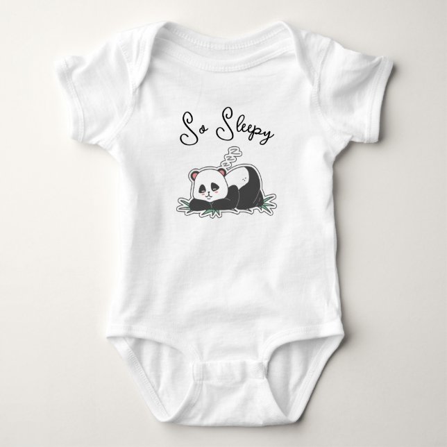 Så Sömnig Panda –Söt Minimalist T Shirt (Framsida)