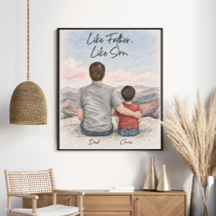 Så son så far Bergslandskap portrait Poster