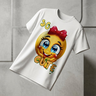 Så söt Emoji-ansikte Barn T-shirt söt Leende &..
