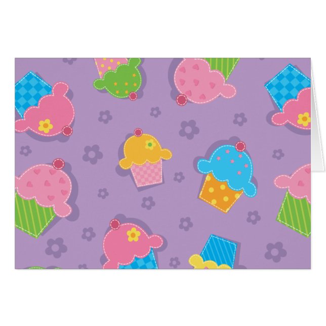 Så söt muffins all över hälsningskort (Framsidan Horizontal)