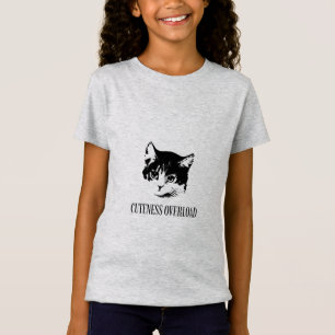 Så söt! Rolig katt t-shirt med en bedårande kattun
