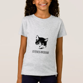 Så söt! Rolig katt t-shirt med en bedårande kattun