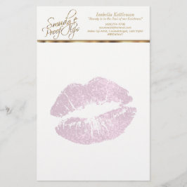 Så Söt Rosa Glitter Läppar Brevpapper