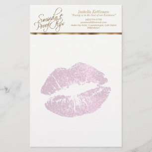 Så Söt Rosa Glitter Läppar Brevpapper