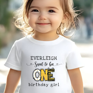 Så sött att bli en blommig 1-årsdag  t shirt