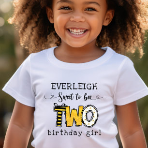 Så sött att bli två blommig 2-årsdag t shirt