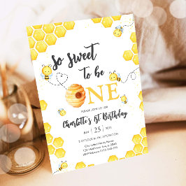Så Sött Att Vara En Honungsbin 1-årsdag Inbjudningar