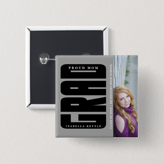 Så stolt - DIY Grad Photo Memories Knapp (Framsida & baksida)