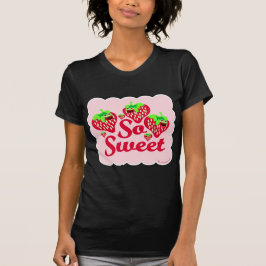 Så Sweet Strawberry Tecknad Slogan Tee