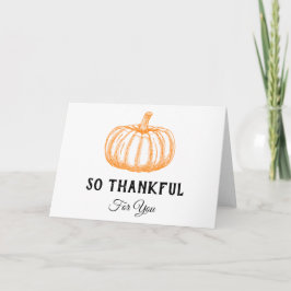 Så tack för att du pumpkin Gratitude Card Helgkort