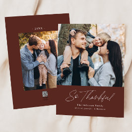 Så tacksam Brown 2 Photo Thanksgiving Julkort