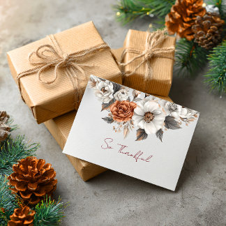 Så Tacksam Mjuk Höstblommakort Kort