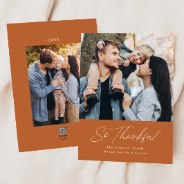 Så tacksam Orange 2-fotoThanksgiving Julkort