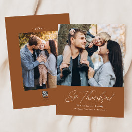 Så tacksam Pecan 2 Photo Thanksgiving Julkort
