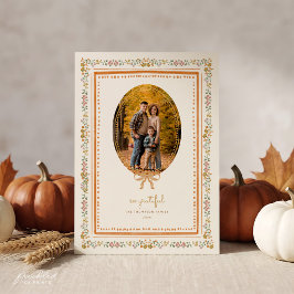 Så Tacksam Thanksgiving Familjefoto Kort