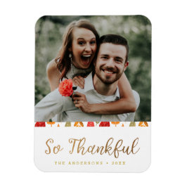 Så tacksam Thanksgiving Typografi Magnet