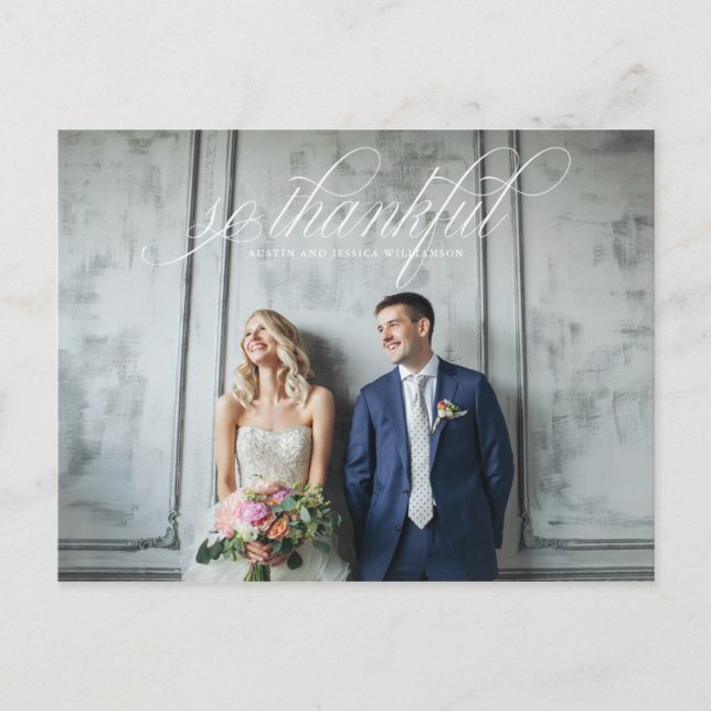 Så tacksamt Bröllop Tack-vykort Vykort (Framsida)