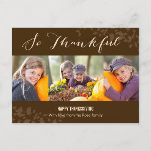 Så tacksamt fotokort för Thanksgiving Helg Vykort