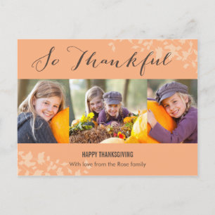 Så tacksamt fotokort för Thanksgiving Helg Vykort