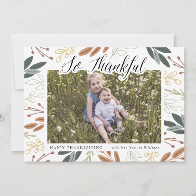 Så tacksamt fotokort för Thanksgiving Inbjudningar (Framsida)